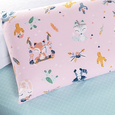 Jogo de Cama Lençol Lutti Solteiro Infantil 200 Fios Estampado 2 Peças Raposa Foxy Rosa