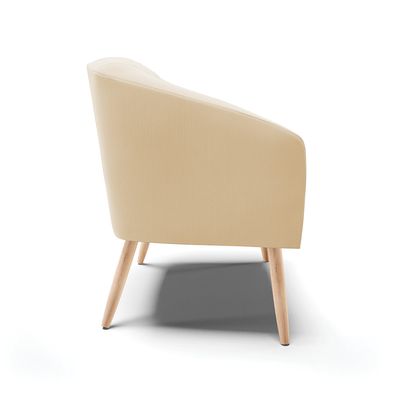 Poltrona Decorativa Pé Palito Natural Kit 2 Stella Suede Bege D03 - D'Rossi