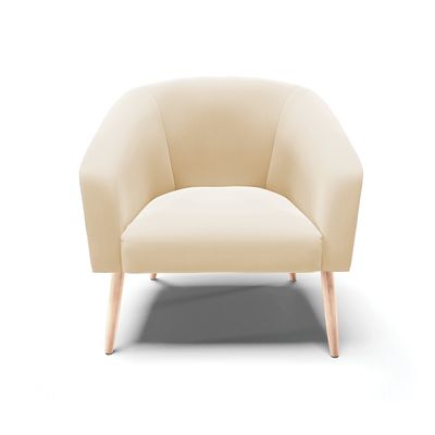 Poltrona Decorativa Pé Palito Natural Kit 2 Stella Suede Bege D03 - D'Rossi