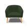 Poltrona Sala Decorativa Kit 2 Stella Pé Palito Castanho Sintético PU Verde D03 - D'Rossi