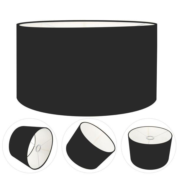 Cúpula Abajur Cilíndrica Cp-7025 ø50x30cm Preto