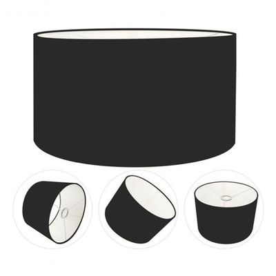Cúpula Abajur Cilíndrica Cp-7025 ø50x30cm Preto