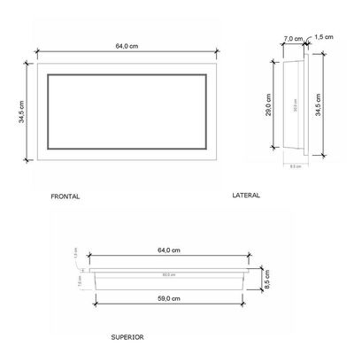 Nicho Para Banheiro Em Mármore Sintético Lizi 35x64cm