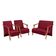 Conjunto Venus Braços Em Madeira Maciça 1 Namoradeira 2 Poltronas Suede Unidecor Bordô