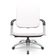 Cadeira De Escritório Giratória Com Braço Cromada Magno P03 Vinil Branco - Lyam Decor