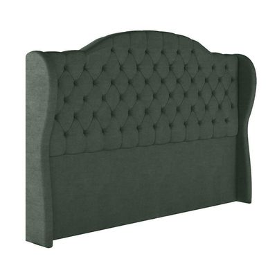 Cabeceira Estofada Casal 140 Cm Cristal Veludo Verde