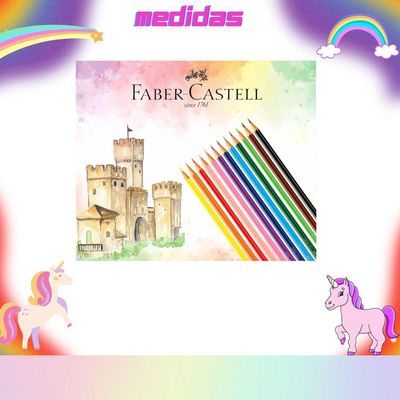 Kit Escolar Infantil Lápis De Cor + Canetinha Hidrográfica 12 Cores Faber-castell