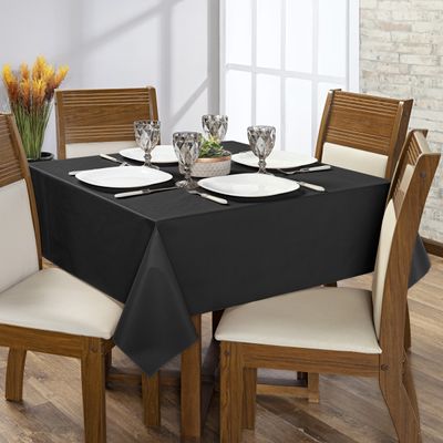 Toalha de Mesa 4 Lugares Térmica Impermeável 1,40 m x 1,40 m 100% Policloreto de Vinila - Preto