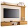 Painel Para TV 55 Pol com Bancada Suspensa Lake B01 Cinamomo Off White - Lyam Decor