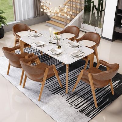 Kit 02 Cadeiras de Jantar e Estar Living Estofada Nadja L02 Couríssimo Marrom - Lyam Decor