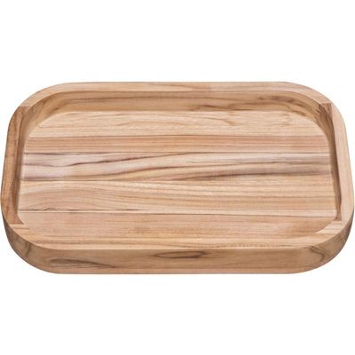 Gamela para Churrasco Tramontina Retangular em Madeira Teca com Acabamento Natural 40 x 25 cm