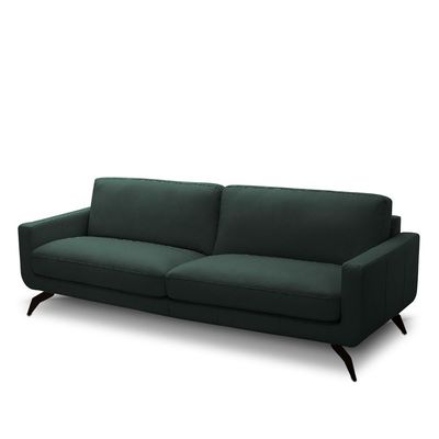 Sofá Decorativo Thalia 4 Lugares Sala de estar 270cm Pés em Aço Couro Verde Musgo G88 - Gran Belo