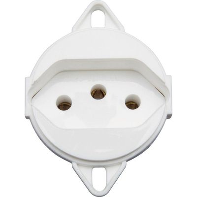 Tomada 2P+T para Tampa de Piso Tramontina 20 A 250 V Branca
