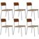 Kit 06 Cadeiras Estofada Para Sala de Jantar Sense Branco C01 Linho Areia Courino Caramelo - Lyam Decor