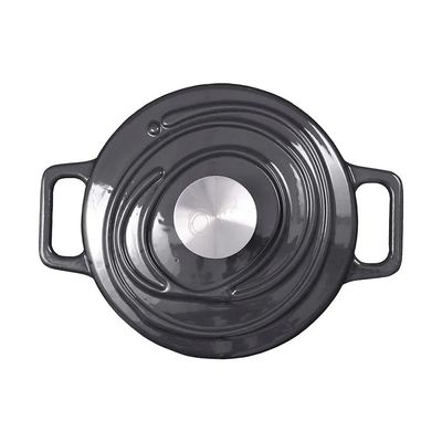 Caçarola de Ferro Fundido Esmaltado Oxford Aroma Cinza 22cm Para Fogão Indução