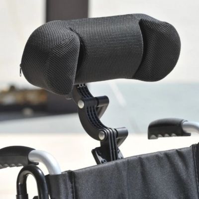 Cadeira de Rodas em Alumínio Dobrável D600 com Apoio de Cabeça Dellamed T44 Preto
