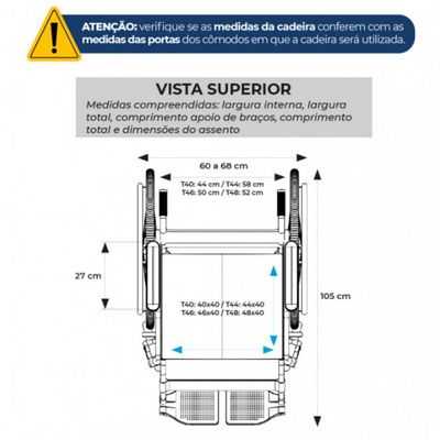 Cadeira de Rodas em Alumínio Dobrável D600 com Apoio de Cabeça Dellamed T44 Preto