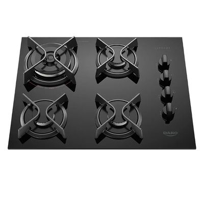 Cooktop Supreme 4 Bocas com Mesa de Vidro e Tripla Chama Dako Preto / Bivolt
