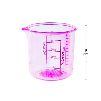 COPO MEDIDOR DE PLÁSTICO 100 ML  rosa