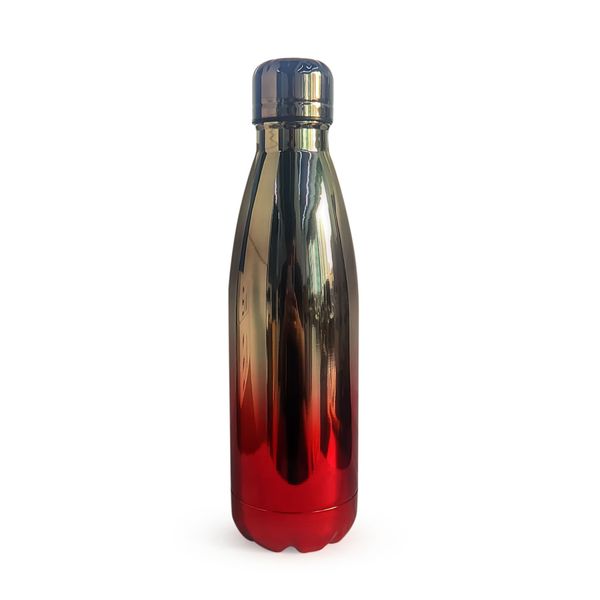 Garrafa Térmica 500ml Aço Inoxidável Parede Dupla Modelo Sole Sport Colos Conserva Quente e Frio Preto/Vermelho