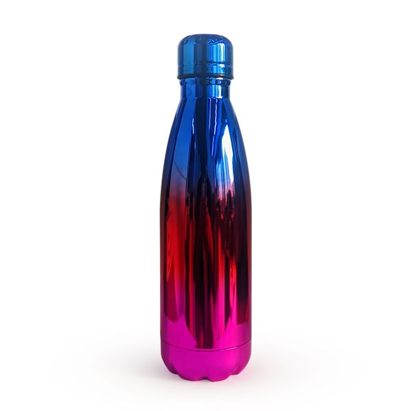 Garrafa Térmica 500ml Aço Inoxidável Parede Dupla Modelo Sole Sport Colos Conserva Quente e Frio Azul/Roxo