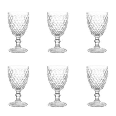 Conjunto De Taças De Vidro Para água 6 Peças 325 Ml Bico De Abacaxi Transparente Lyor