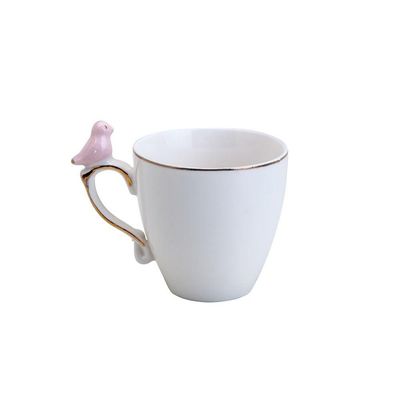 Conjunto 06 Xícaras De Café De Porcelana Cute Birds Design Plate 90 Ml Wolff