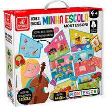 Jogo Ache e Encaixe - Minha Escola - Madeira - Brincadeira de Criança