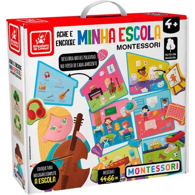 Jogo Ache e Encaixe - Minha Escola - Madeira - Brincadeira de Criança