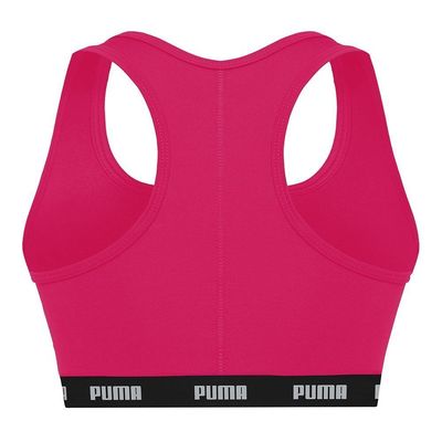 Top Puma Nadador Com Bojo Feminino GG / Rosa/Preto