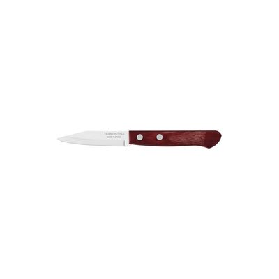 Faca para Legumes e Frutas Tramontina Polywood com Lamina em Aço Inox e Cabo de Madeira Vermelho 3"