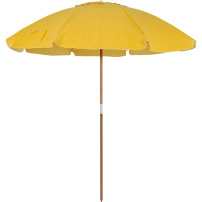 Guarda-Sol Caioba em Bagum e Haste de Madeira 2,40m Amarelo Bel 2,40m