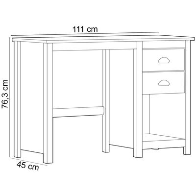 Mesa Para Escritório Escrivaninha Home Office 2 Gavetas Mazzaro F06 Branco Freijó - Lyam Decor