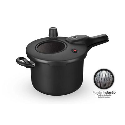 Panela De Pressao Visor Fech. Externo 4,5l Preto Mta 666044
