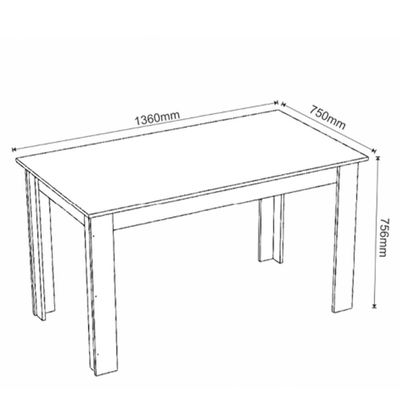 Mesa De Jantar Tampo Mdf 1,35m X 0,75m Violeta Viero Mel