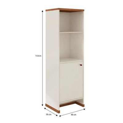 Conjunto Sala De Jantar 2 Peças - Aparador E Estante Verbena - Offwhite/ Offwhite/
