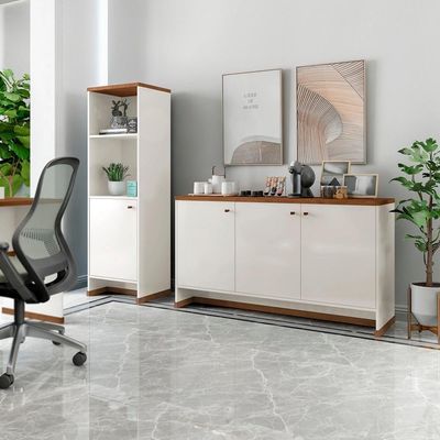 Conjunto Sala De Jantar 2 Peças - Aparador E Estante Verbena - Offwhite/ Offwhite/