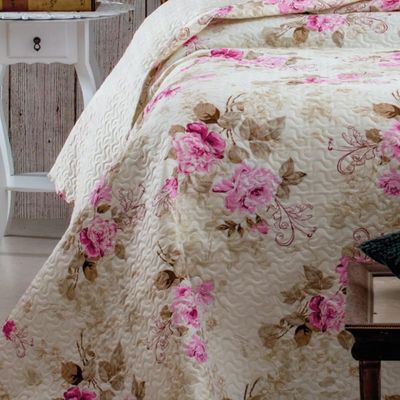 Kit Cobre Leito Colcha Daily Queen 3 Peças Dupla Face Estampado Floral - Floral 5