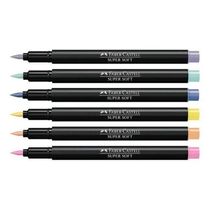 Caneta Hidrográfica Supersoft Brush 150706tpsoft 6 Cores Pastel - Faber Castell