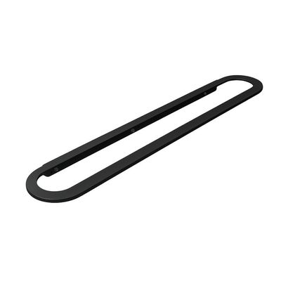 Porta Toalha Toalheiro Para Banheiro Preto Fosco Agata 65cm
