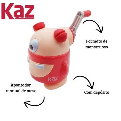 APONTADOR DE MESA MANUAL DEPÓSITO BOTMONSTER VERMELHO - KAZ