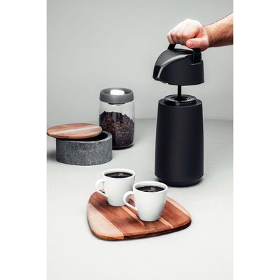 Garrafa Térmica Tramontina Exata em Plástico Preto com Ampola de Vidro 1 L