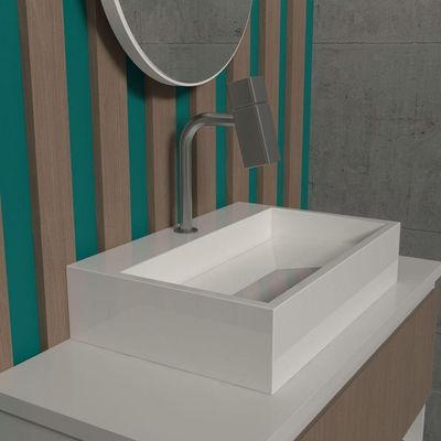 Cuba De Apoio Banheiro Diamond Pedra 60x40cm Branco Standard