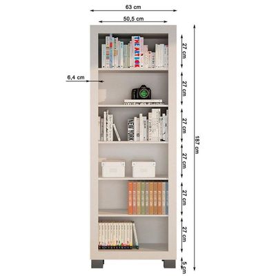 Armário Multiuso Valdemóveis Flex C/5 Prateleiras/Pés Branco