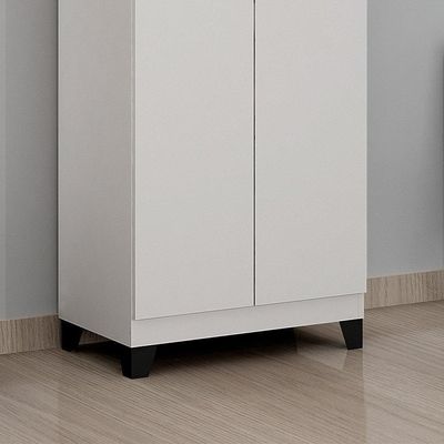 Armário Multiuso Valdemóveis C/2 P 5 Prateleiras/Pés Branco