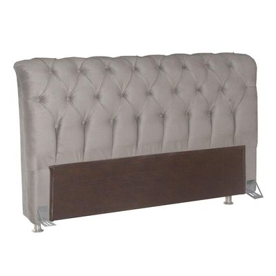 Cabeceira P/Cama Box Queen B/Pastor Estofada Veludo Creme