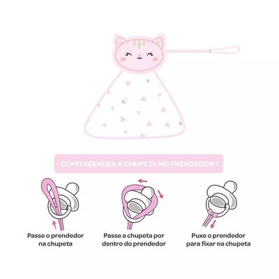 Naninha Papi com Prendedor para Chupetas Gatinha