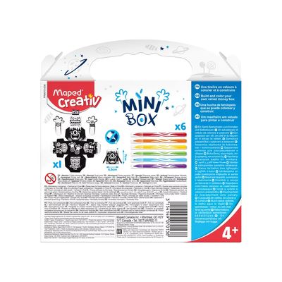 Kit Creativ Maped Mini Box Cofre para Colorir e Montar com 6 Hidrgráficas Colors