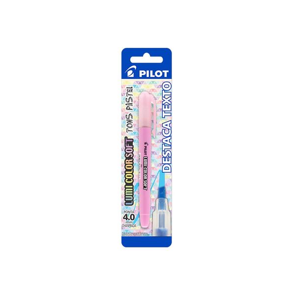 Marcador de Texto Pilot Lumi Color Soft Ponta Chanfrada Rosa Pastel 4.0mm