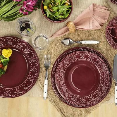 Prato Raso Oxford Mendi Cerâmica Redondo Corvina 26cm